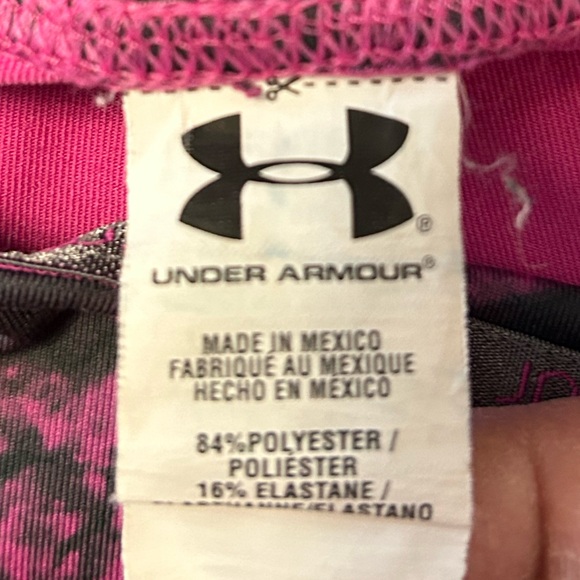 Under Armour Women's Pink and Black Athletic Shorts - Picture 3 of 3
